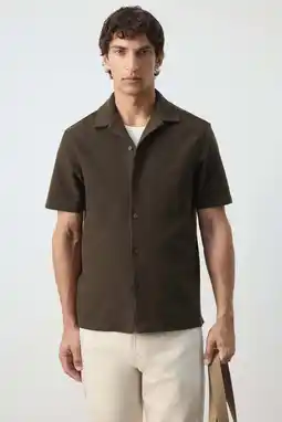 Wehkamp Mango Man regular fit overhemd - bruin aanbieding