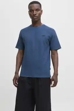 Wehkamp JACK & JONES CORE regular T-shirt met textuur donkerblauw aanbieding