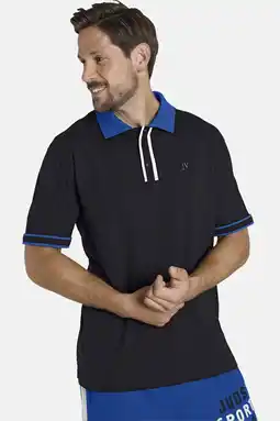 Wehkamp Jan Vanderstorm polo Plus Size ISFRIED zwart aanbieding