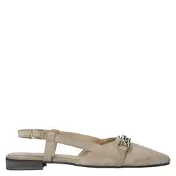 Wehkamp Babouche G-Lima-2 leren slingback loafers beige aanbieding