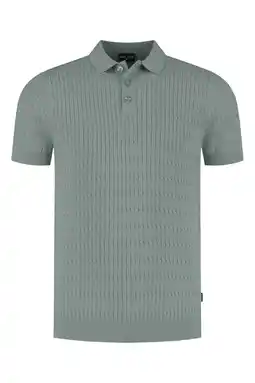 Wehkamp Saint Steve regular polo OLIVER-S fijn gebreid groen aanbieding