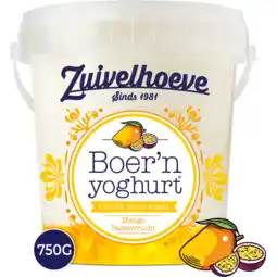 Jumbo Zuivelhoeve Boer'n Yoghurt Mango Passievrucht 750 g aanbieding