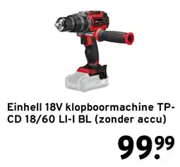 GAMMA Einhell 18V klopboormachine TP-CD 18/60 LI-I BL aanbieding