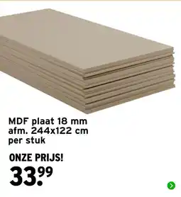 GAMMA MDF plaat aanbieding