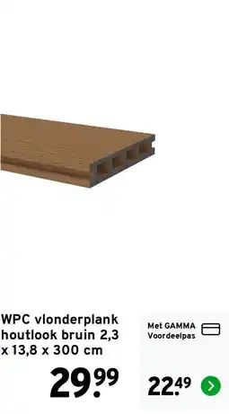GAMMA Wpc vlonderplank houtlook bruin aanbieding