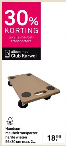 Karwei Handson meubeltransporter harde wielen aanbieding