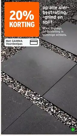 GAMMA gamma sier-bestrating, -grind en split aanbieding
