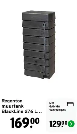 GAMMA Regenton muurtank BlackLine 276 L aanbieding