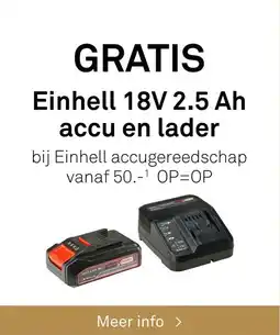 Karwei Einhell 18V 2.5 Ah accu en lader aanbieding
