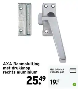 GAMMA AXA Raamsluiting met drukknop rechts aluminium aanbieding