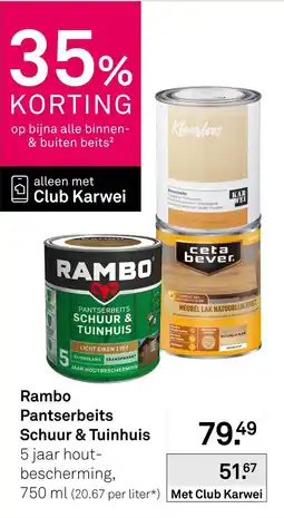 Karwei Rambo Pantserbeits Schuur & Tuinhuis aanbieding