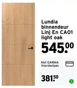 GAMMA Lundia binnendeur linj en cao1 light oak aanbieding
