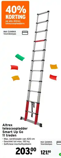 GAMMA Altrex telescoopladder Smart Up Go aanbieding