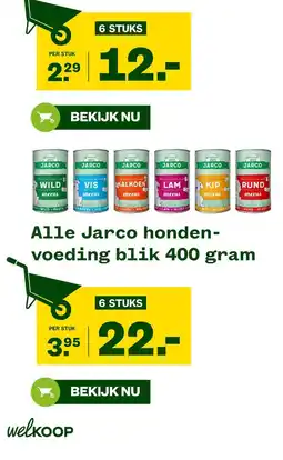 Welkoop Jarco honden-voeding blik 400 gram aanbieding