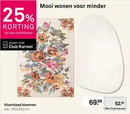 Karwei Vloerkleed bloemen aanbieding