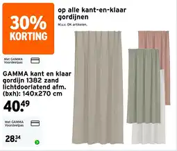 GAMMA gamma kant en klaar gordijn 1382 zand aanbieding