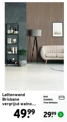 GAMMA Lattenwand Brisbane vergrijsd walno... aanbieding