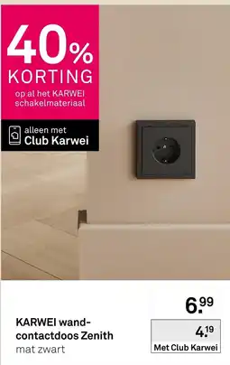 Karwei Karwei wand-contactdoos Zenith mat zwart aanbieding