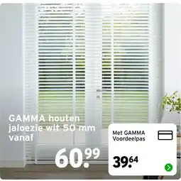 GAMMA GAMMA houten jaloezie wit 50 mm aanbieding