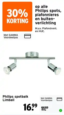 GAMMA Philips spotbalk limbali aanbieding
