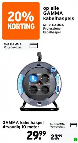 GAMMA Gamma kabelhaspel aanbieding