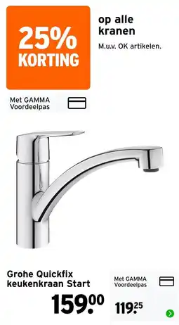 GAMMA Grohe Quickfix keukenkraan Start aanbieding
