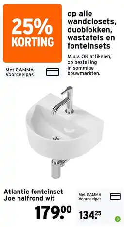 GAMMA Atlantic fonteinset Joe halffrond wit aanbieding