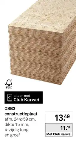 Karwei Club Karwei OSB3 constructieplaat aanbieding