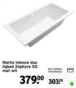 GAMMA Marho inbouw duo ligbad Zephyra SQ mat wit aanbieding