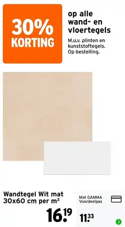 GAMMA Wandtegel wit mat aanbieding
