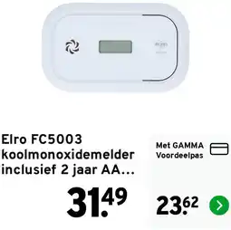 GAMMA Elro FC5003 koolmonoxidedemelder aanbieding