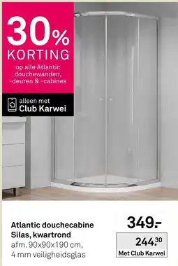 Karwei Atlantic douchecabine Silas, kwartrond aanbieding