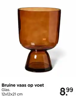 Xenos Bruine vaas op voet aanbieding