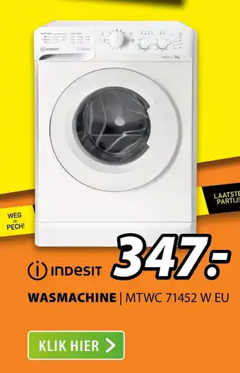 Expert Indesit Wasmachine MTWC 71452 W EU aanbieding