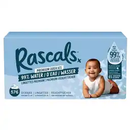 Trekpleister Rascals 99% Water Premium Doekjes aanbieding