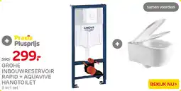 Praxis Grohe inbouwreservoir rapid + aquavive hangtoilet aanbieding