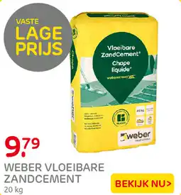 Praxis Weber vloeibare zandcement aanbieding