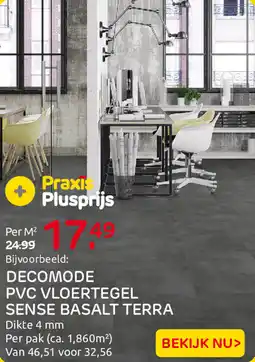 Praxis Decomode pvc vloertegel sense basalt terra aanbieding