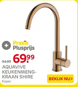 Praxis Aquavive keukenmengkraan shire koper aanbieding