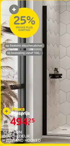 Praxis Sealskin douchedeur hzhwand hooked aanbieding