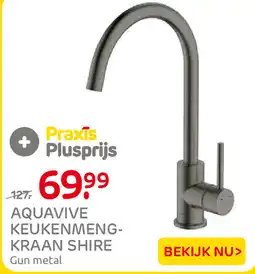 Praxis Aquavive keukenmengkraan shire gun metal aanbieding