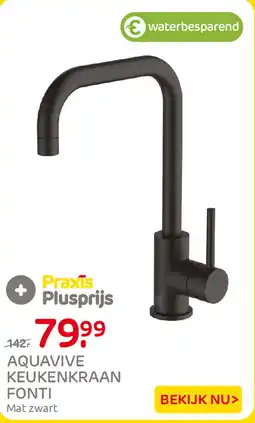 Praxis Aquavive keukenkraan fonti mat zwart aanbieding