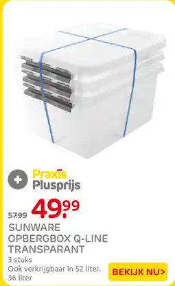 Praxis Sunware opbergbox q-line transparant aanbieding