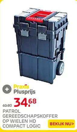 Praxis Patrol gereedschapskoffer op wielen hd compact logic aanbieding
