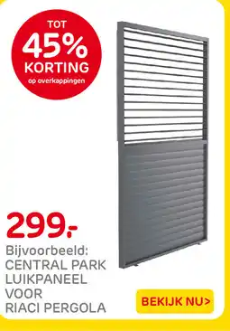 Praxis Central park luikpaneel voor riaci pergola aanbieding
