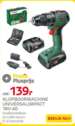 Praxis Klopboormachine universalimpact 18V-60 aanbieding