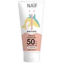 Kruidvat Naïf Baby & Kids Mineral Sunscreen SPF50 Zonnecrème aanbieding