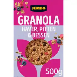 Jumbo Jumbo Granola Haver, Pitten & Bessen 500 g aanbieding