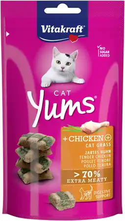 Albert Heijn Vitakraft Cat yums met kip en kattengras aanbieding