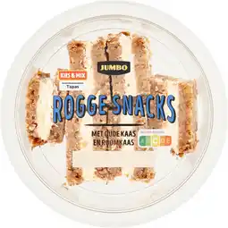 Jumbo Jumbo Rogge Snacks met Oude Kaas en Roomkaas 100 g aanbieding